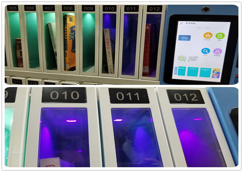 Intech barcode self check mini lib adopts the UV disinfection lamp to eradicate the virus.