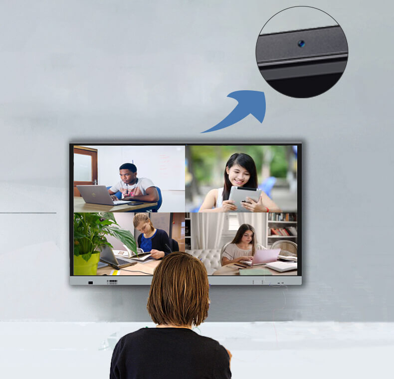 Intech touch panel features a built-in HD videocam making remote learning a breeze.