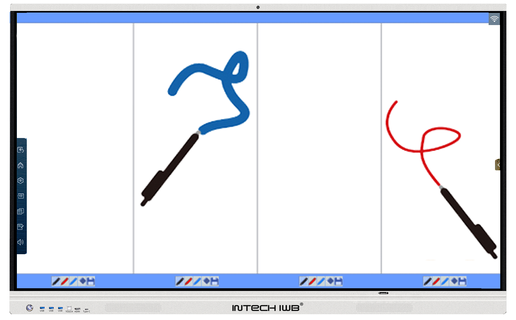 Intech software with split screen feature