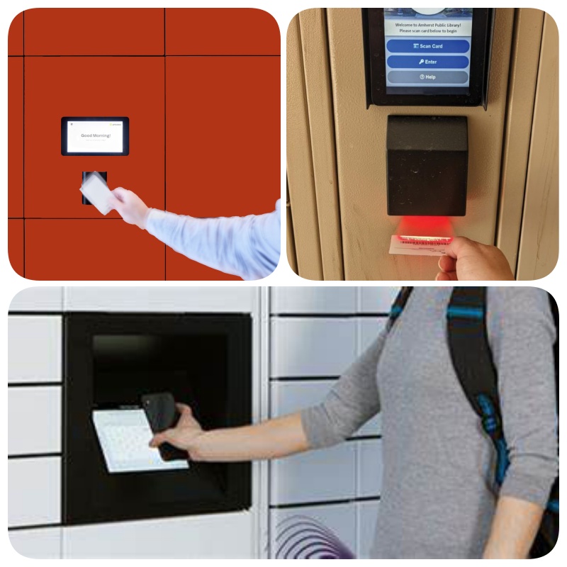 Contactless library pickup lockers