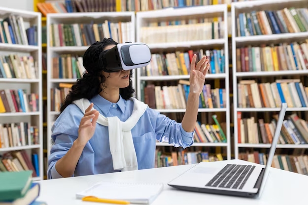 VR headsets used in metaverse library