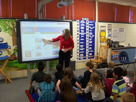 Place the projector correctly for better display on the interactive whiteboard 