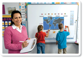 Place the interactive whiteboard within the reach of every student and teacher