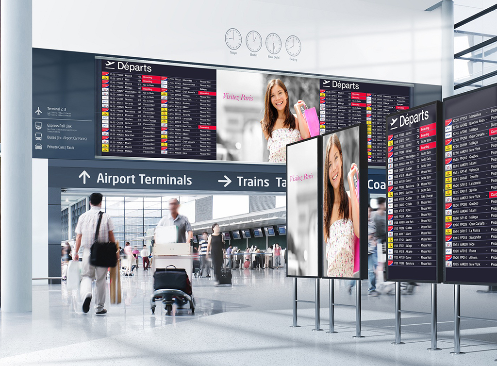 Interactive smartboard used in airport