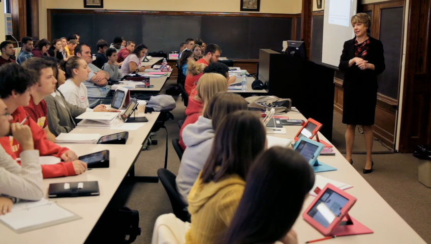 Interactive education technology allows students to express themselves by using tablets