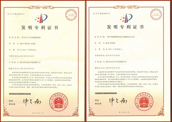 INTECH Obtained Two Technology Invention Patents