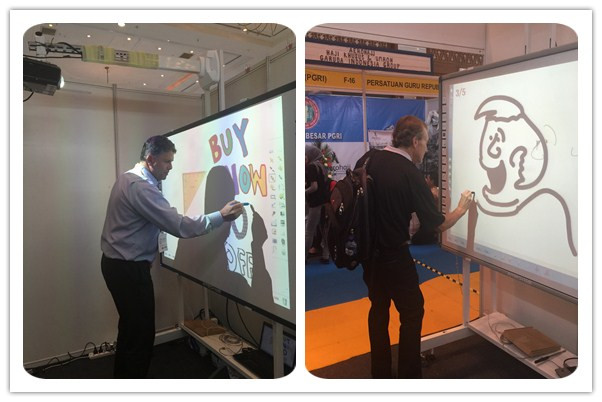 Visitors were experiencing our interactive whiteboard.